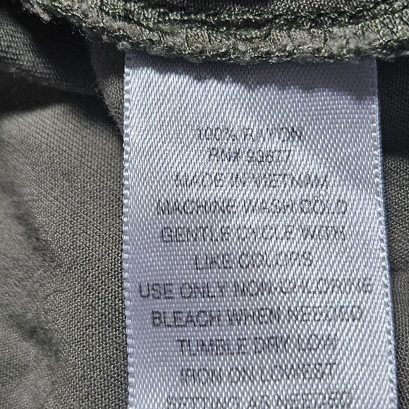 Ana Camouflage Button Up Shirt Womens Size XXL Green Camo Roll Tab Sleeve Top - Picture 4 of 4